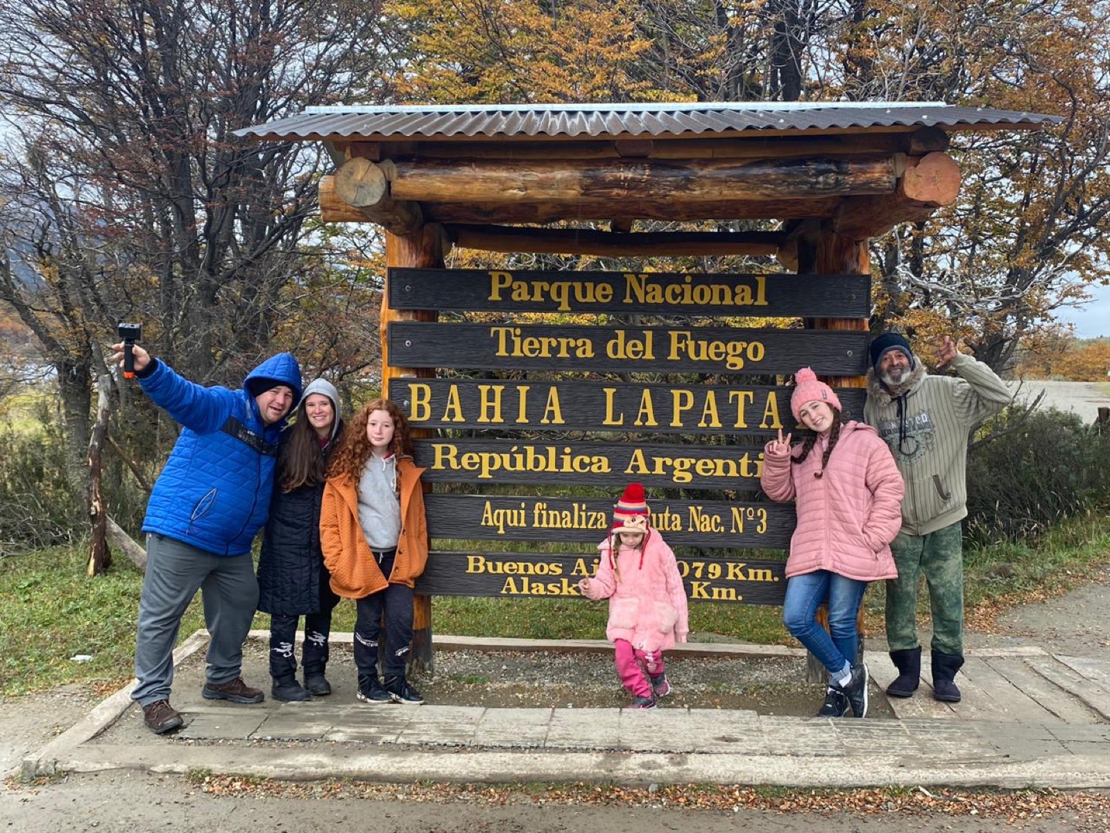 Família no Parque Nacional Terra do Fogo